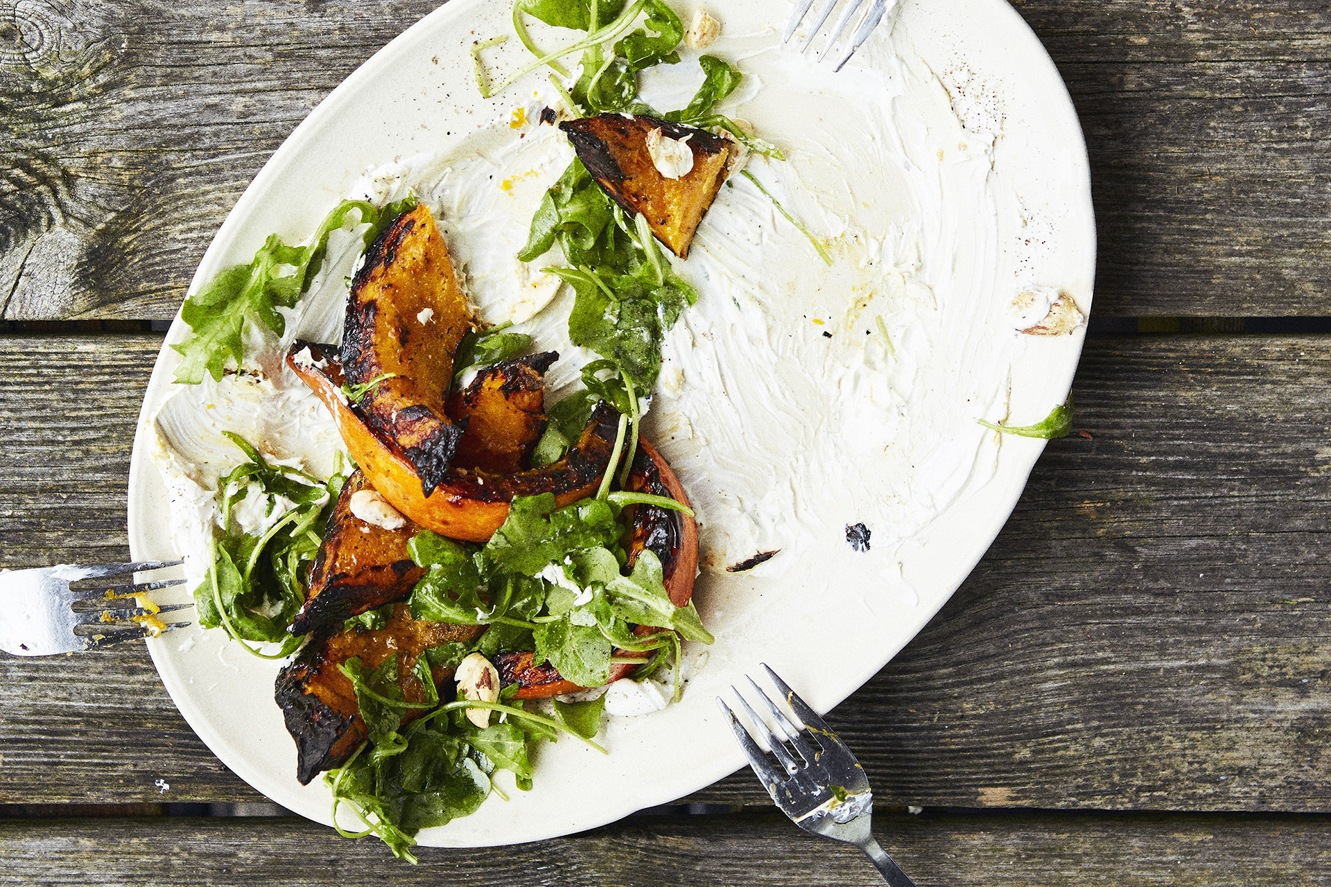 Grillet græskar salat